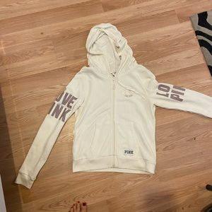 Victoria Secret Pink white zip up